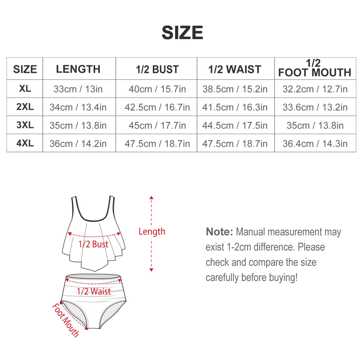 Women's Plus Size Flounce High-Waist Bikini Set - Concentric Circles Print - view 6