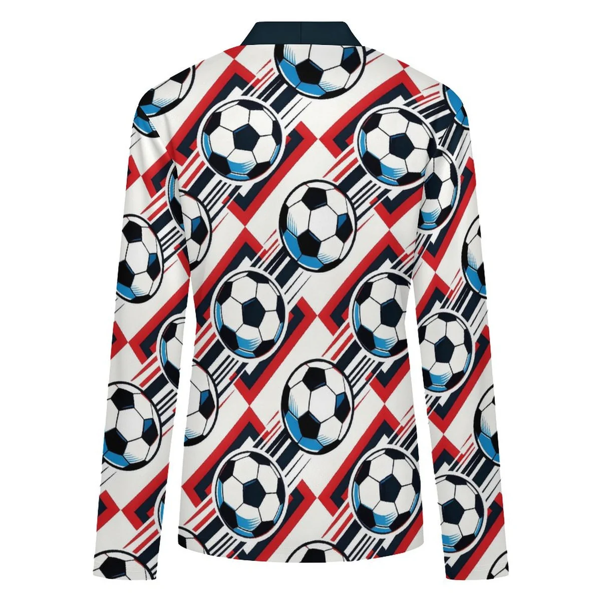 Women's Lightweight V-Neck Button Cardigan - Soccer Ball Stripe Print - view 5