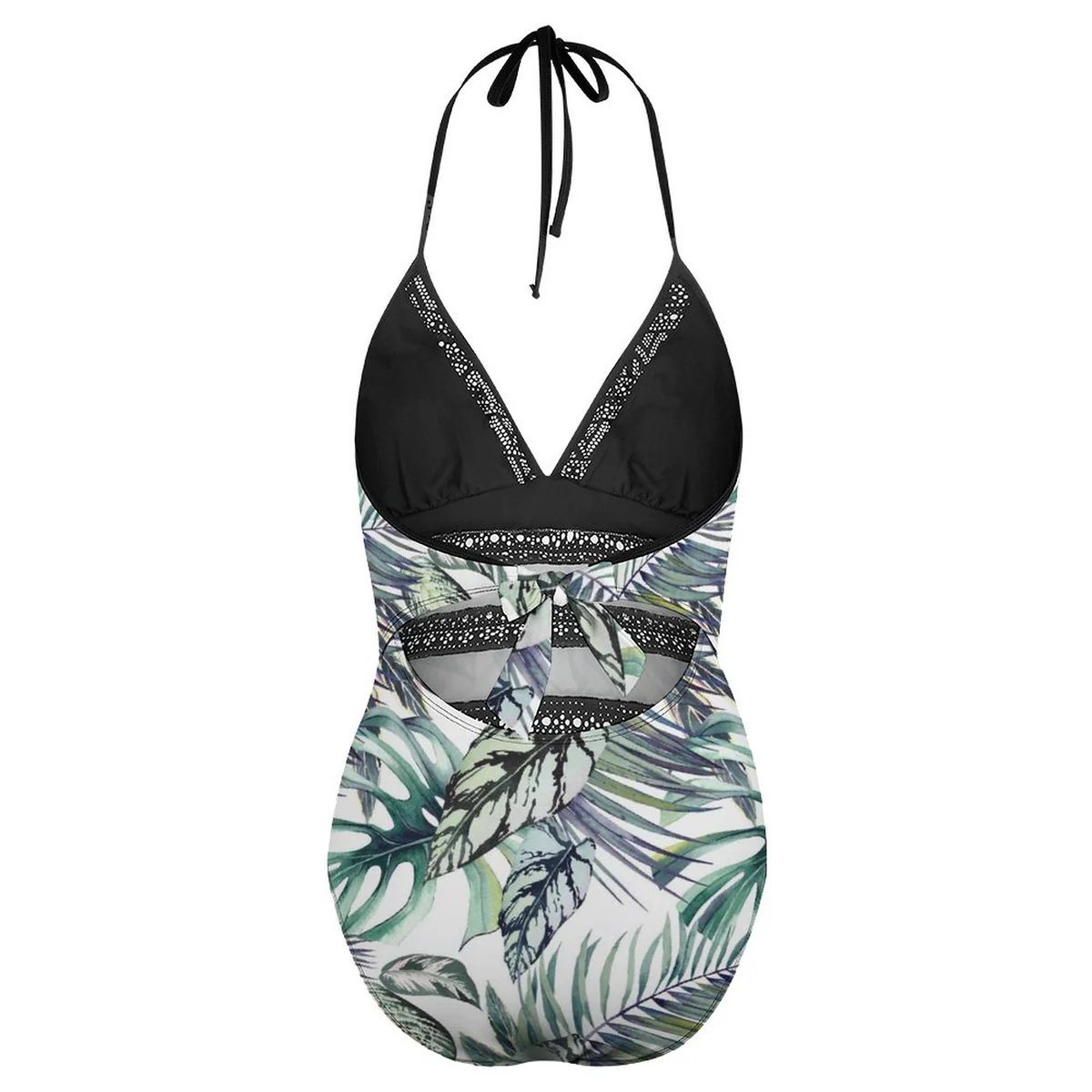 Women's Plunge Strappy One-Piece Swimsuit - Palm Leaf Print - view 8