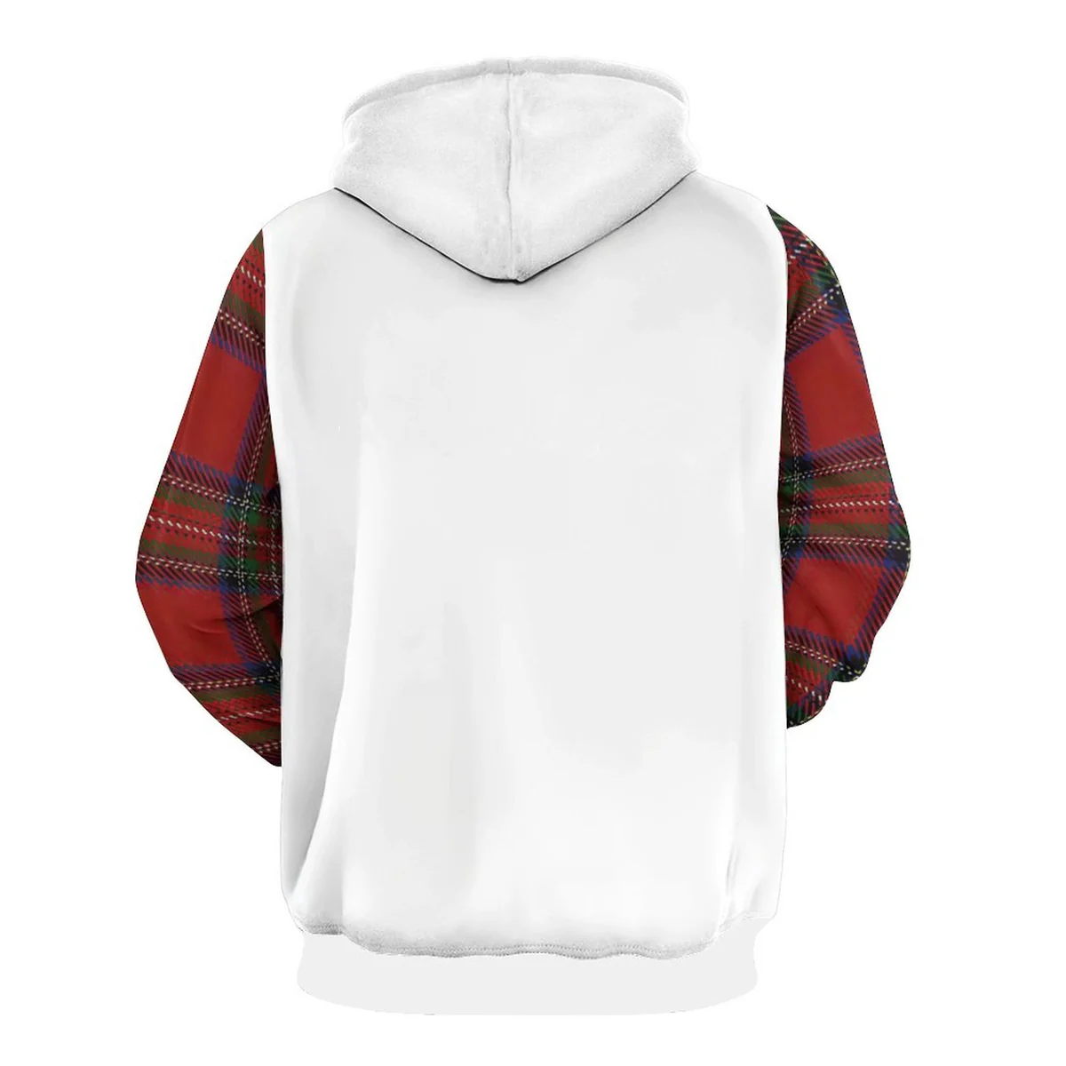 Unisex Double-Lined Hood Hoodie - Merry Christmas Tree Plaid Graphic - view 3