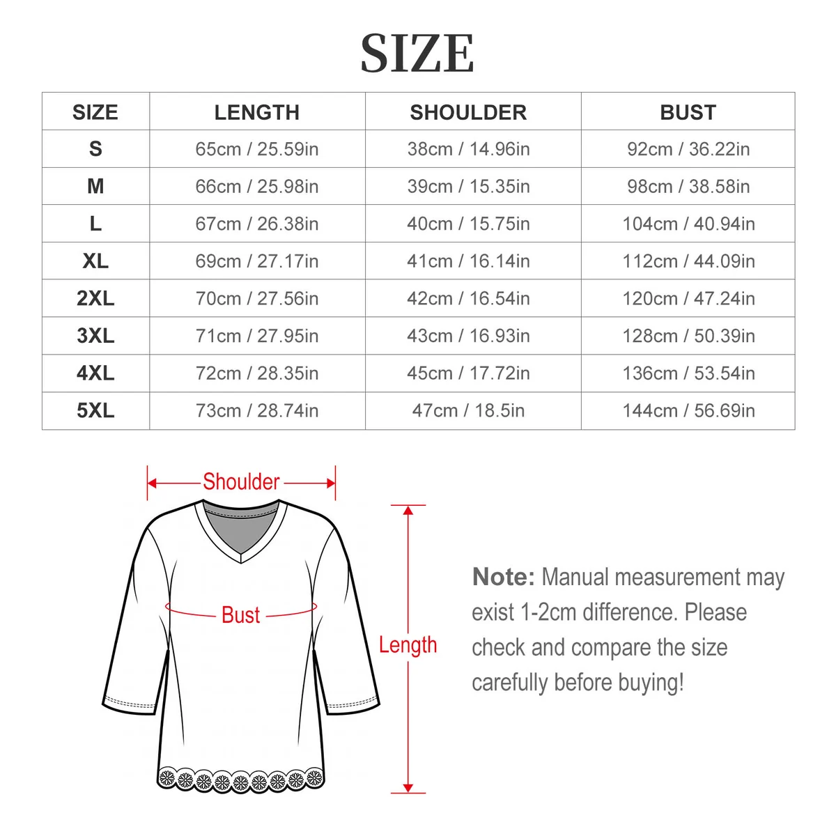 Women's Lace Hem V-Neck Three-Quarter Sleeve Top - White Blossom on Green Graphic - view 6