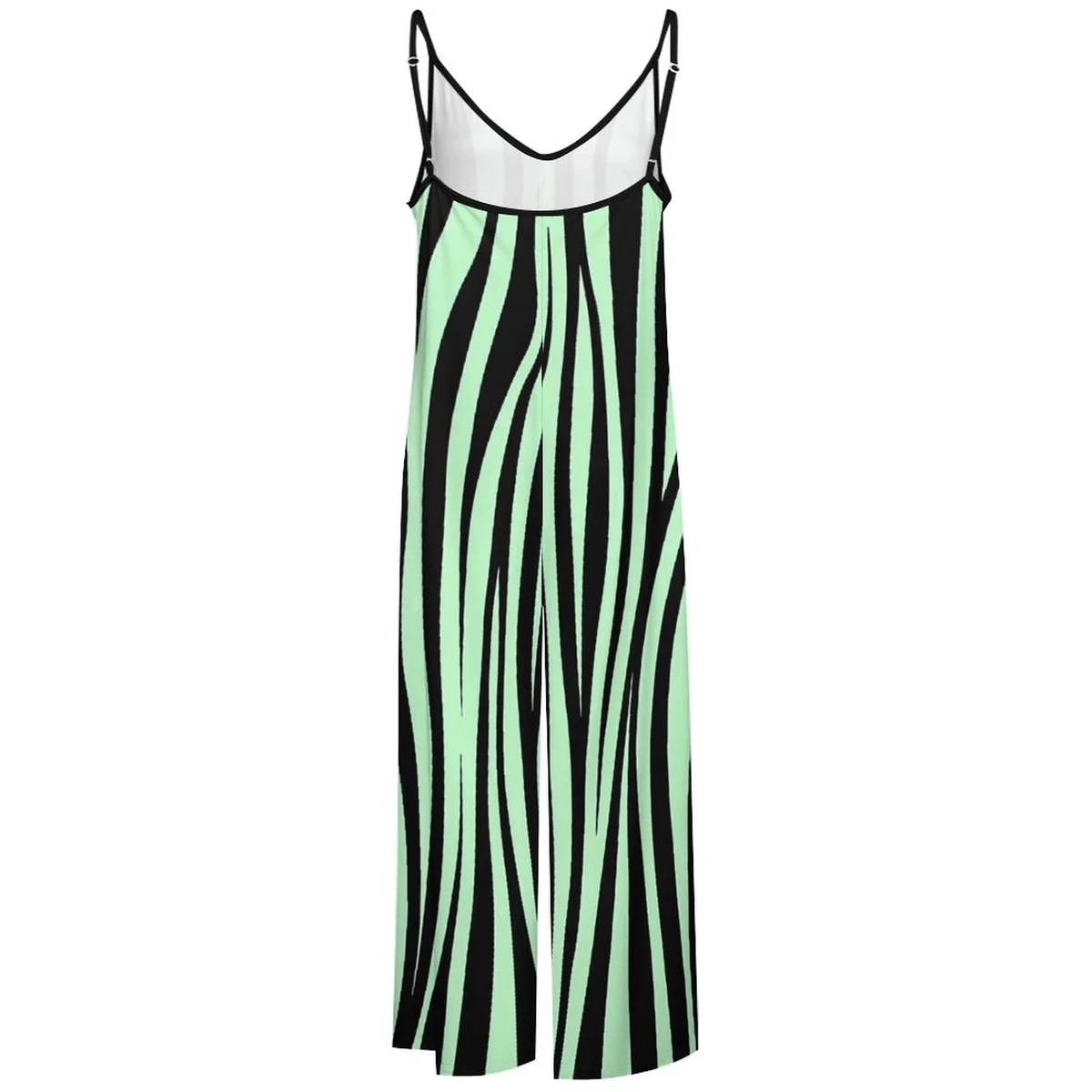 Women's Wide Leg Cami Jumpsuit - Wavy Stripe Print - view 5