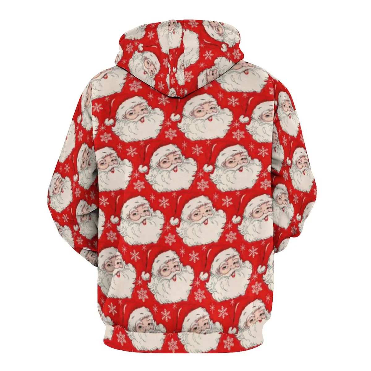 Unisex Pullover Hoodie - Vintage Santa Face Print - view 3