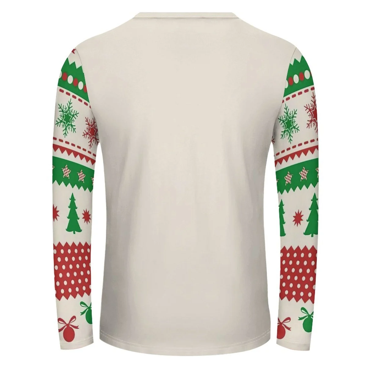 Unisex Crew Neck Long Sleeve Tee - Merry Christmas Sweater Print - view 4