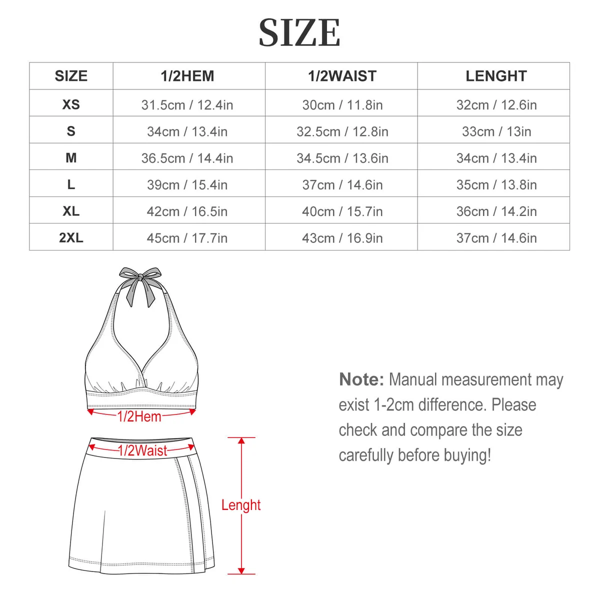 Women's Halter Bikini Top with Slit Swim Skirt - Watercolor Blossom Print - view 8
