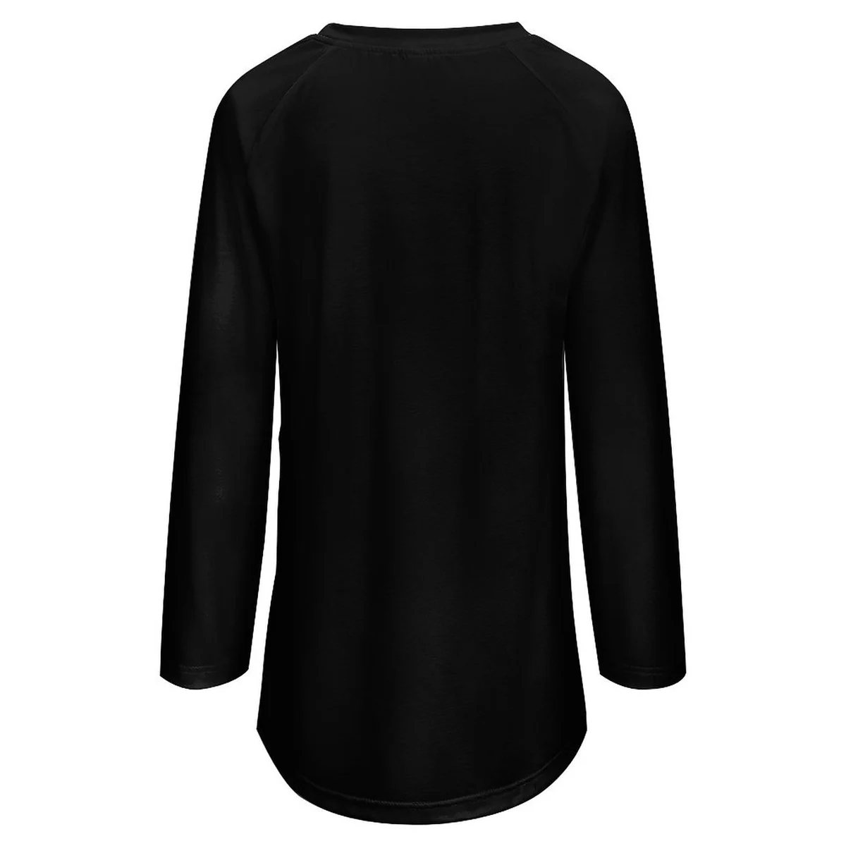 Women's Longline Crew Neck Long Sleeve Tunic Tee - Golden Christmas Tree Print - view 6