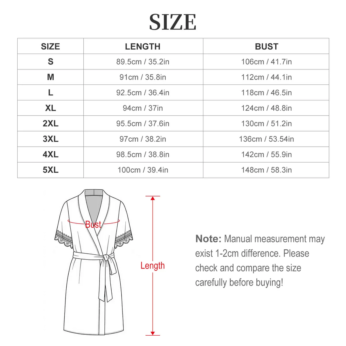 Women's Lace Trim Short Sleeve Belted Robe - Pink Heart Print - view 6
