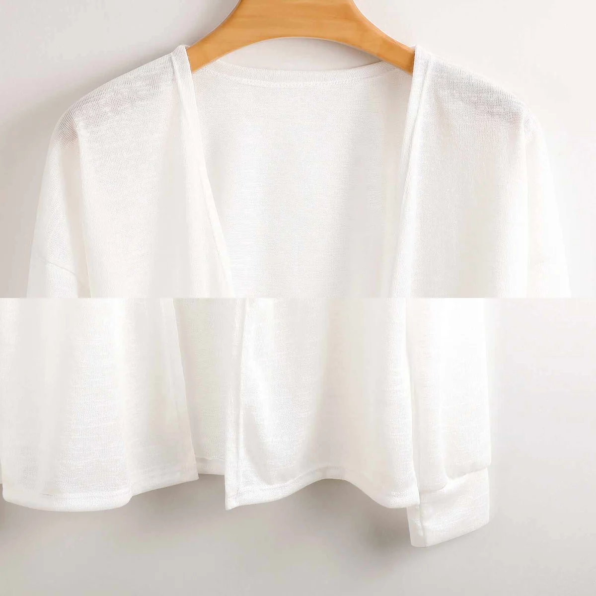 Women's Drop Shoulder Open Front Knit Cardigan - Orange Blossom Outline Print - view 8