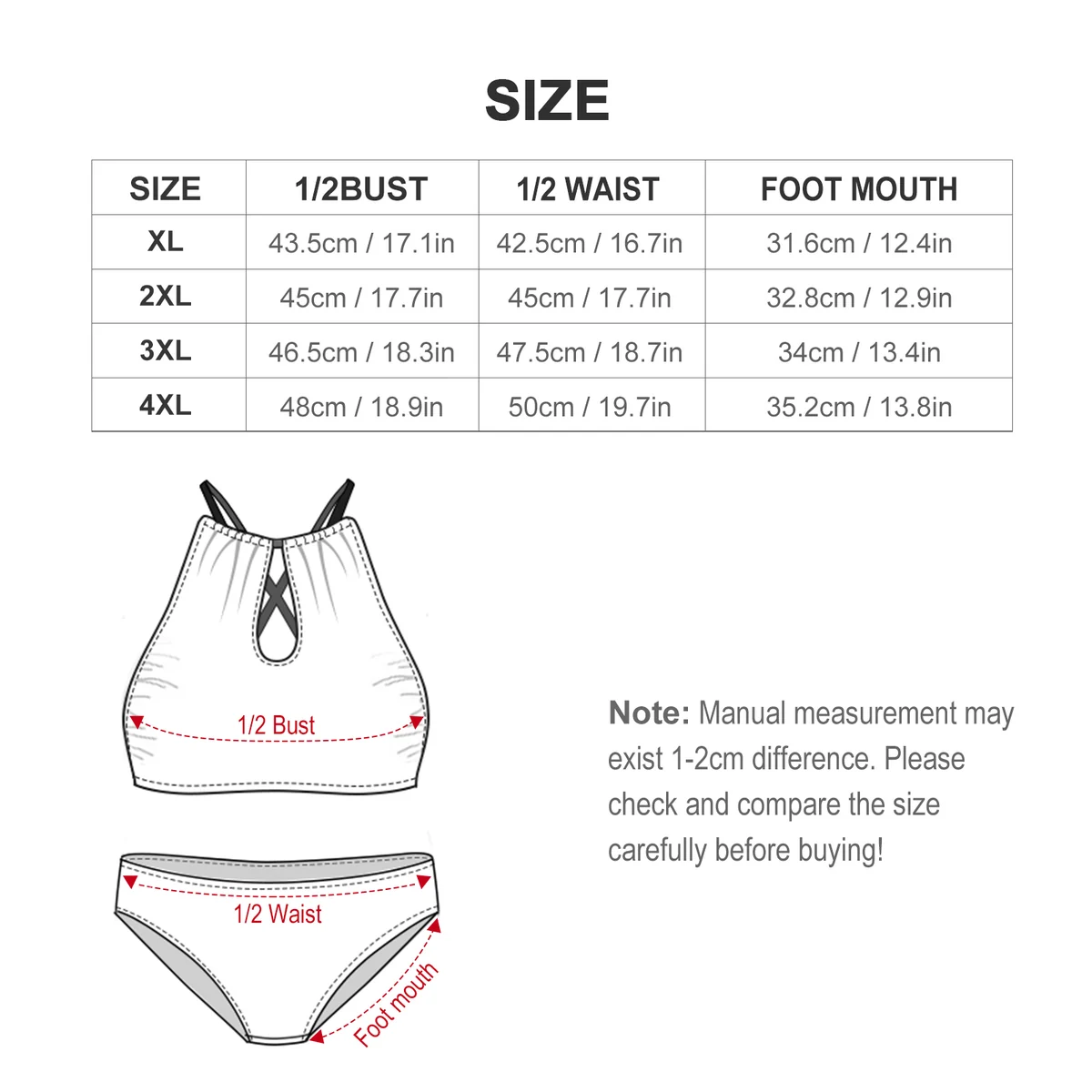 Women's Plus Size Keyhole High-Neck Bikini Set - Monstera Leaf Print - view 6