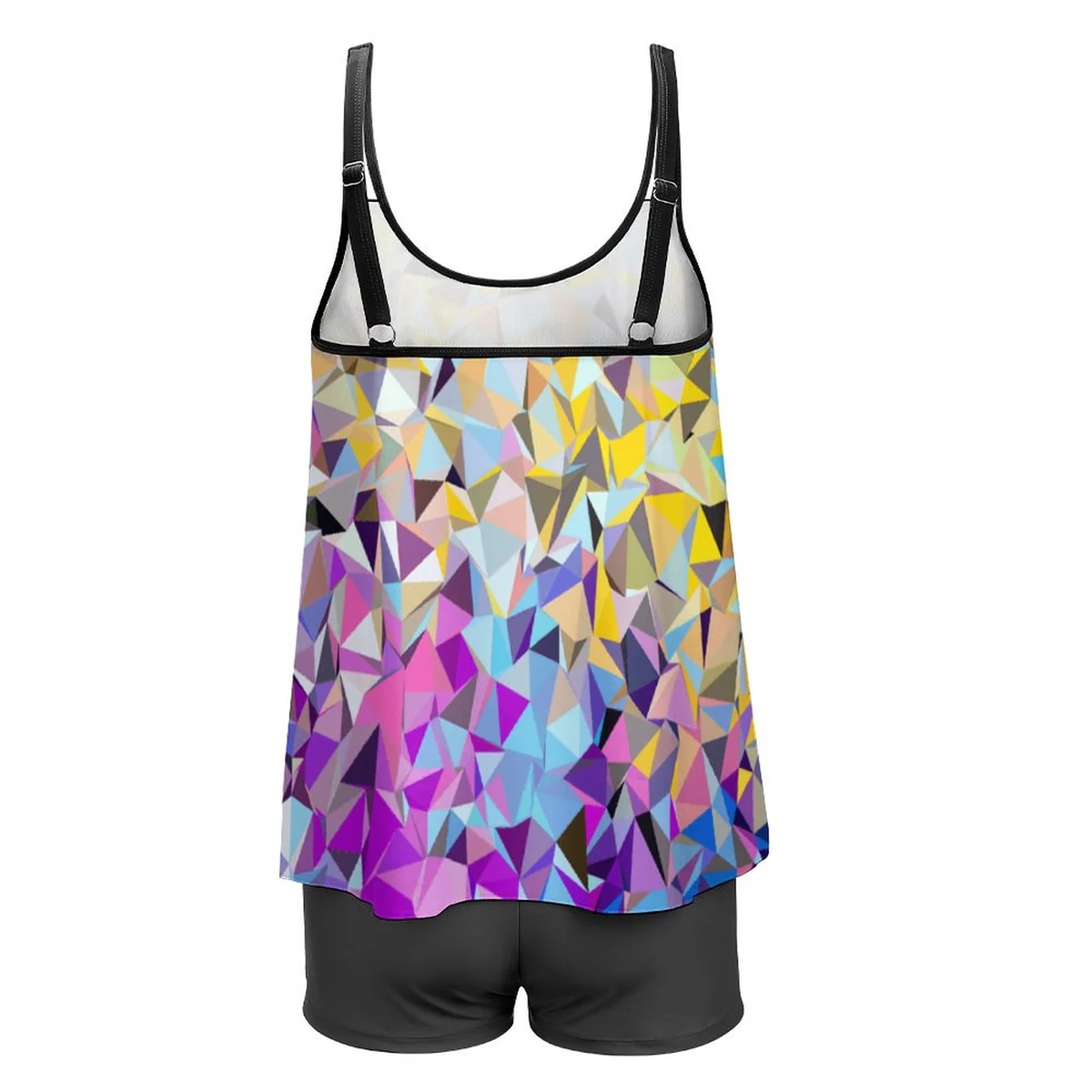 Women's Plus Size Scoop-Neck Flowy Tankini Set - Crystal Prism Mosaic Print - view 4