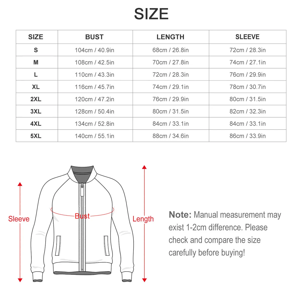 Unisex Raglan Zip Up Jacket - Mushroom Forest Line Art Graphic - view 6
