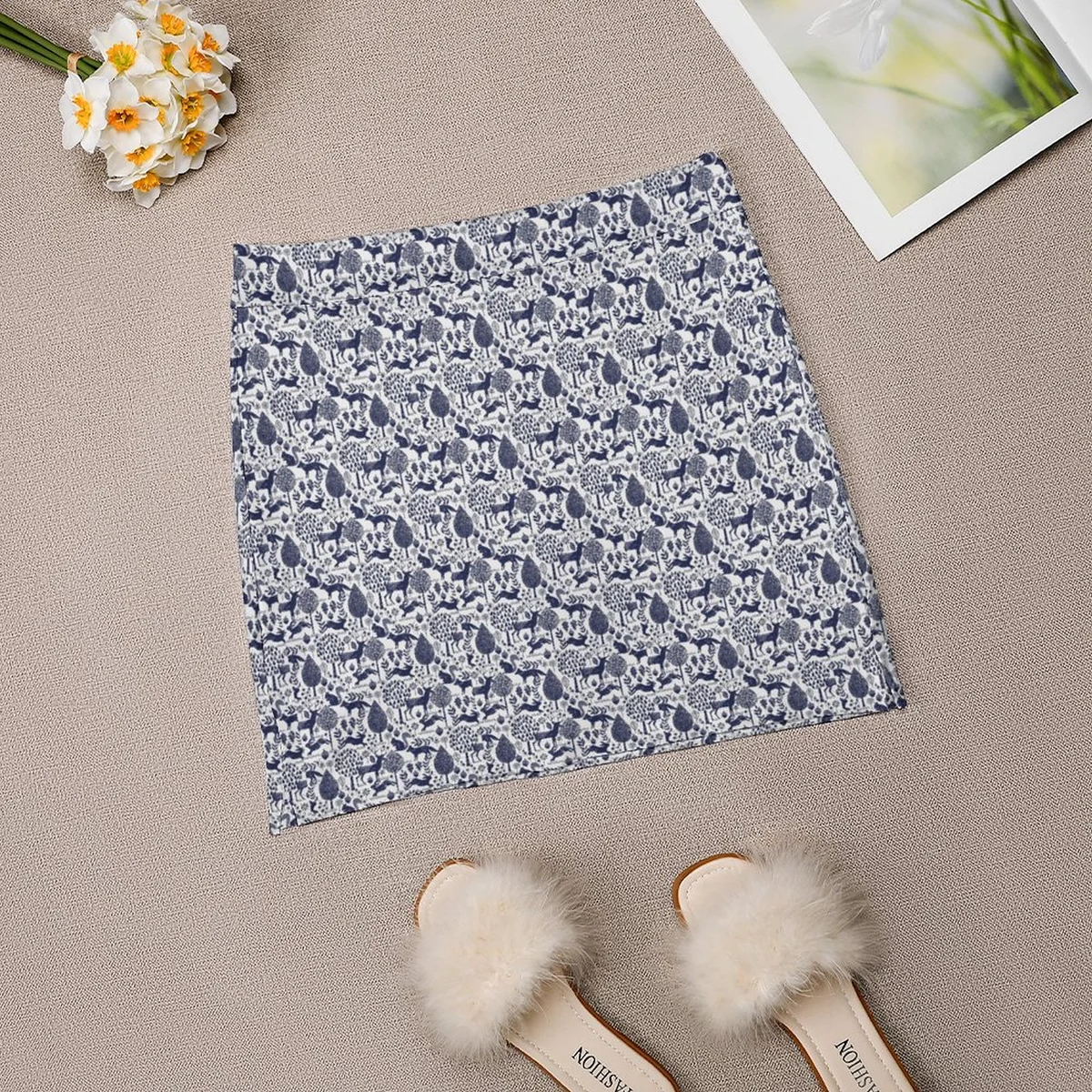 Women's Wrap Front Skort with Phone Pocket - Delft Paisley Print - view 6