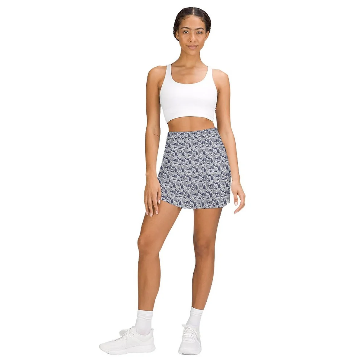 Women's Wrap Front Skort with Phone Pocket - Delft Paisley Print - view 7