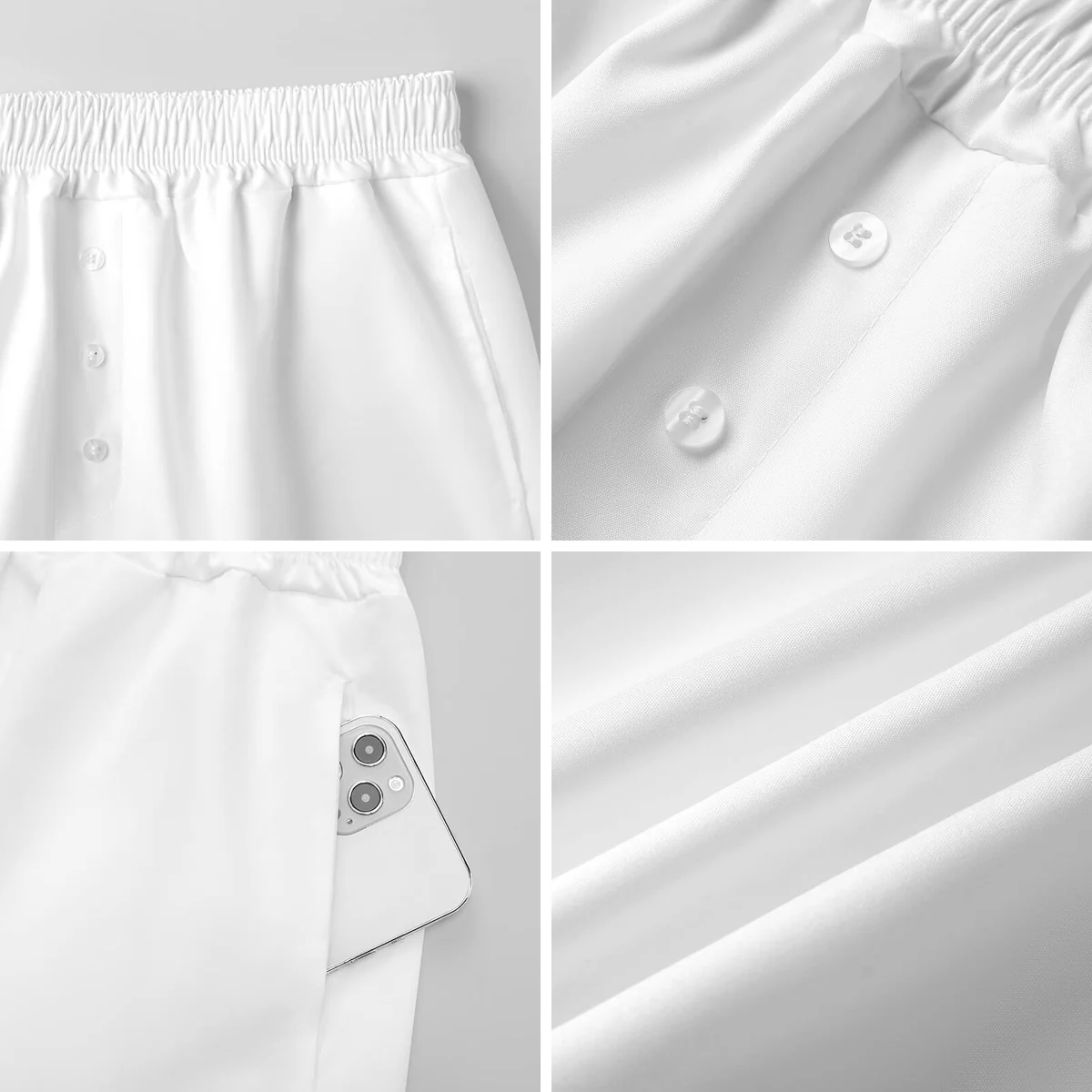 Women's Elastic Waist Lounge Shorts with Pockets - Crab and Seashell Print - view 7