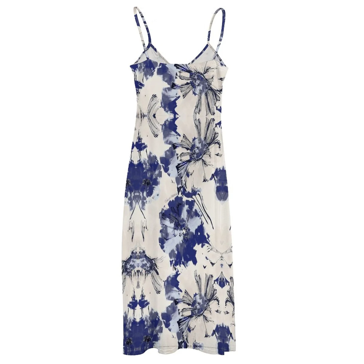 Women's Surplice Cami Maxi Dress - Blue Ink Botanical Print - view 6