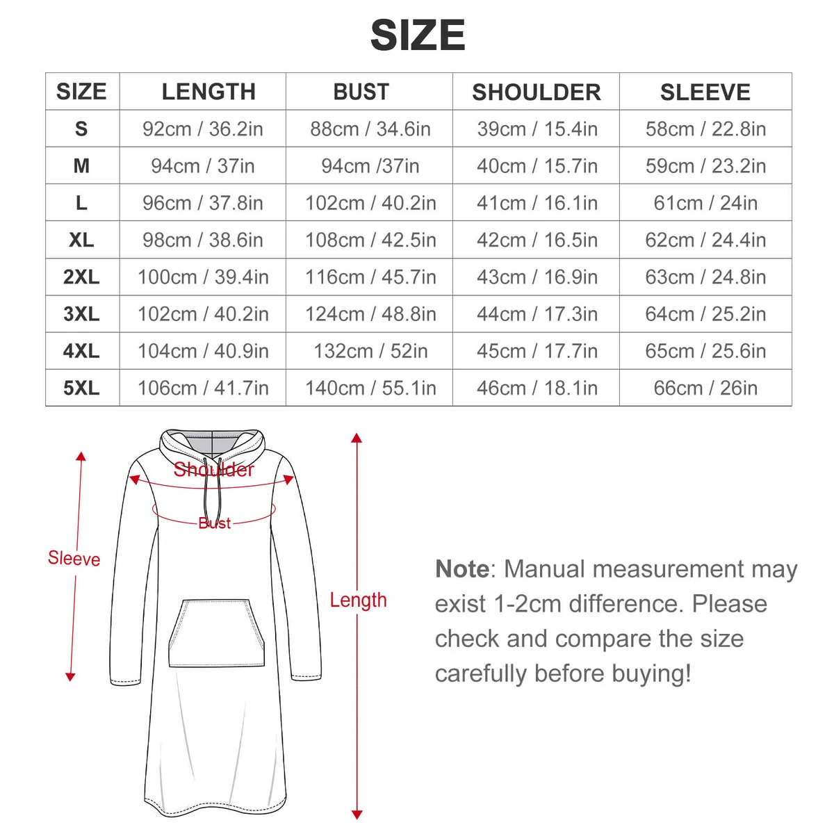 Women's Hooded Long Sleeve Sweatshirt Dress - Stars and Stripes Print - view 6