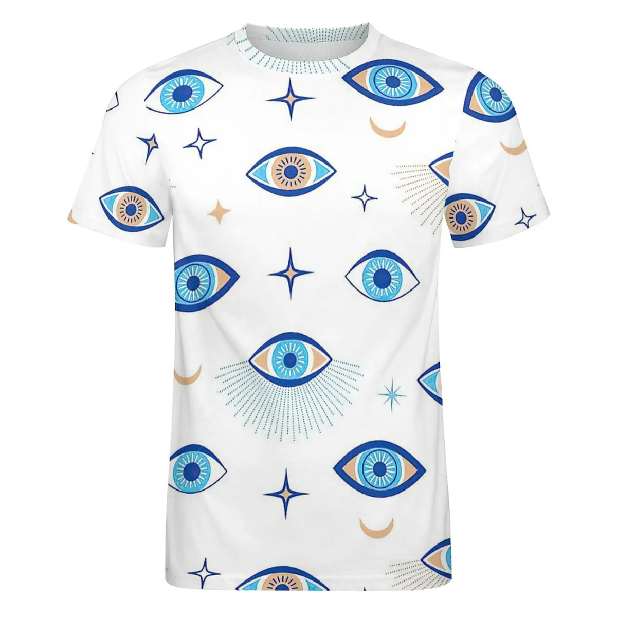 Men's Crew Neck Cotton Tee - Evil Eye Print - view 4