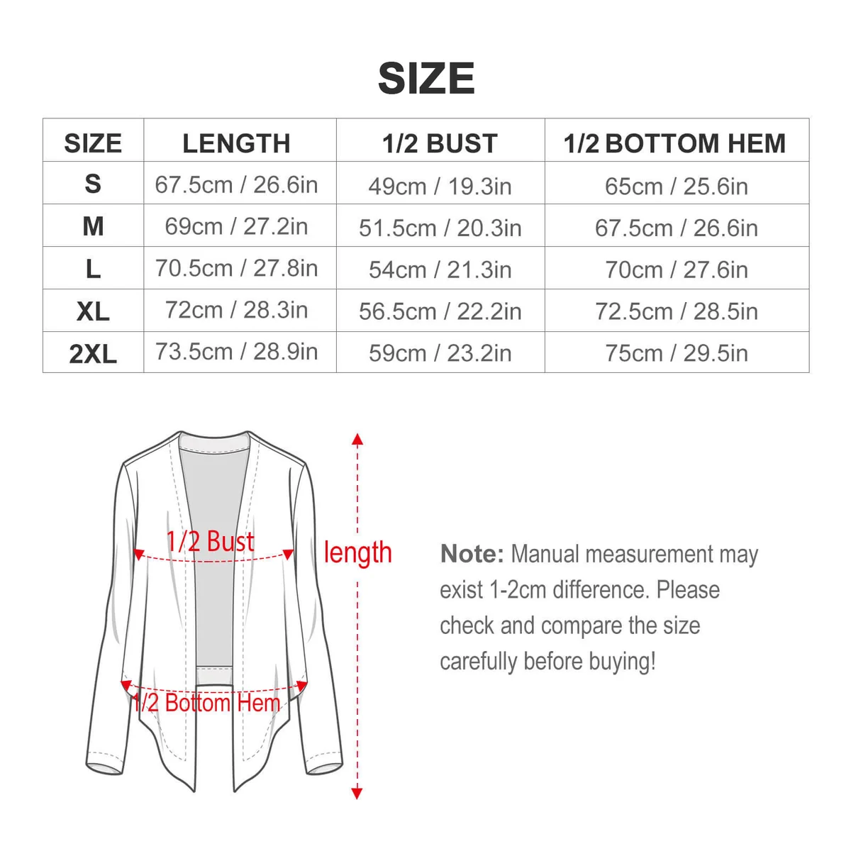 Women's Waterfall Open Front Knit Cardigan - Autumn Letter Leaf Print - view 4