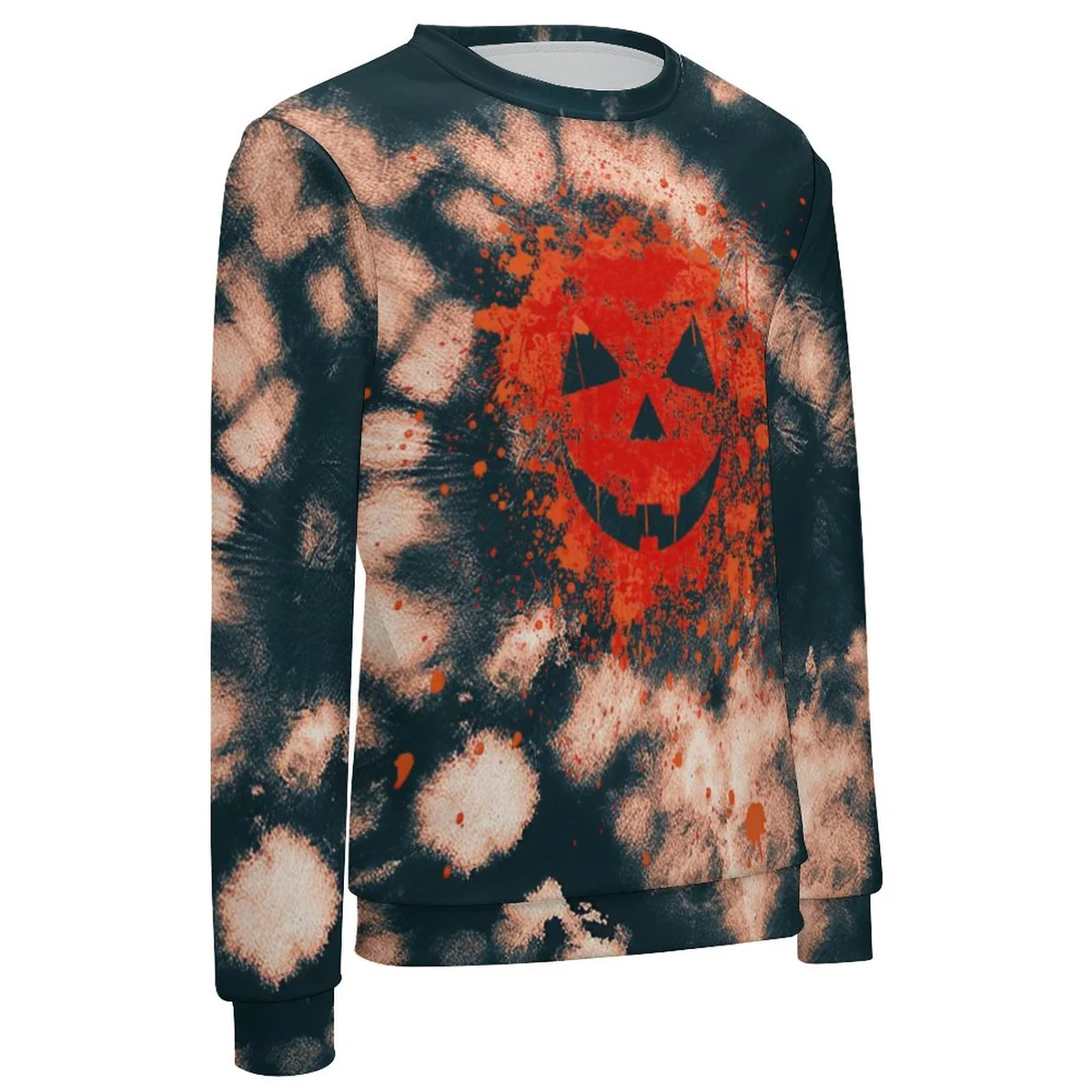 Unisex Crew Neck Sweatshirt - Bleached Jack-O-Lantern Print - view 5