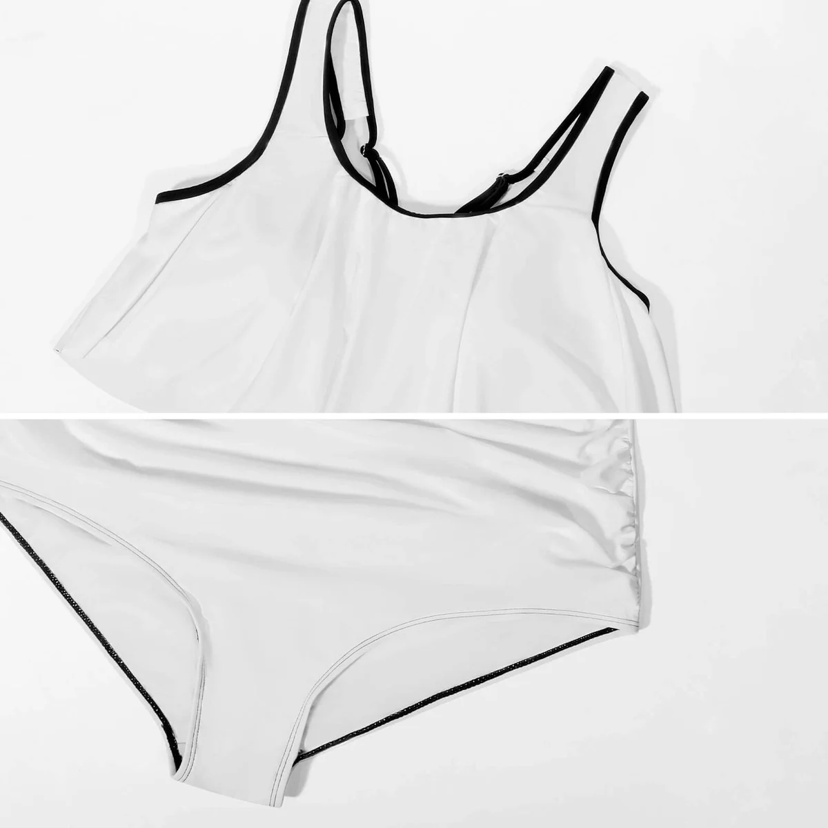 Women's Plus Size Flounce High-Waist Bikini Set - Concentric Circles Print - view 7
