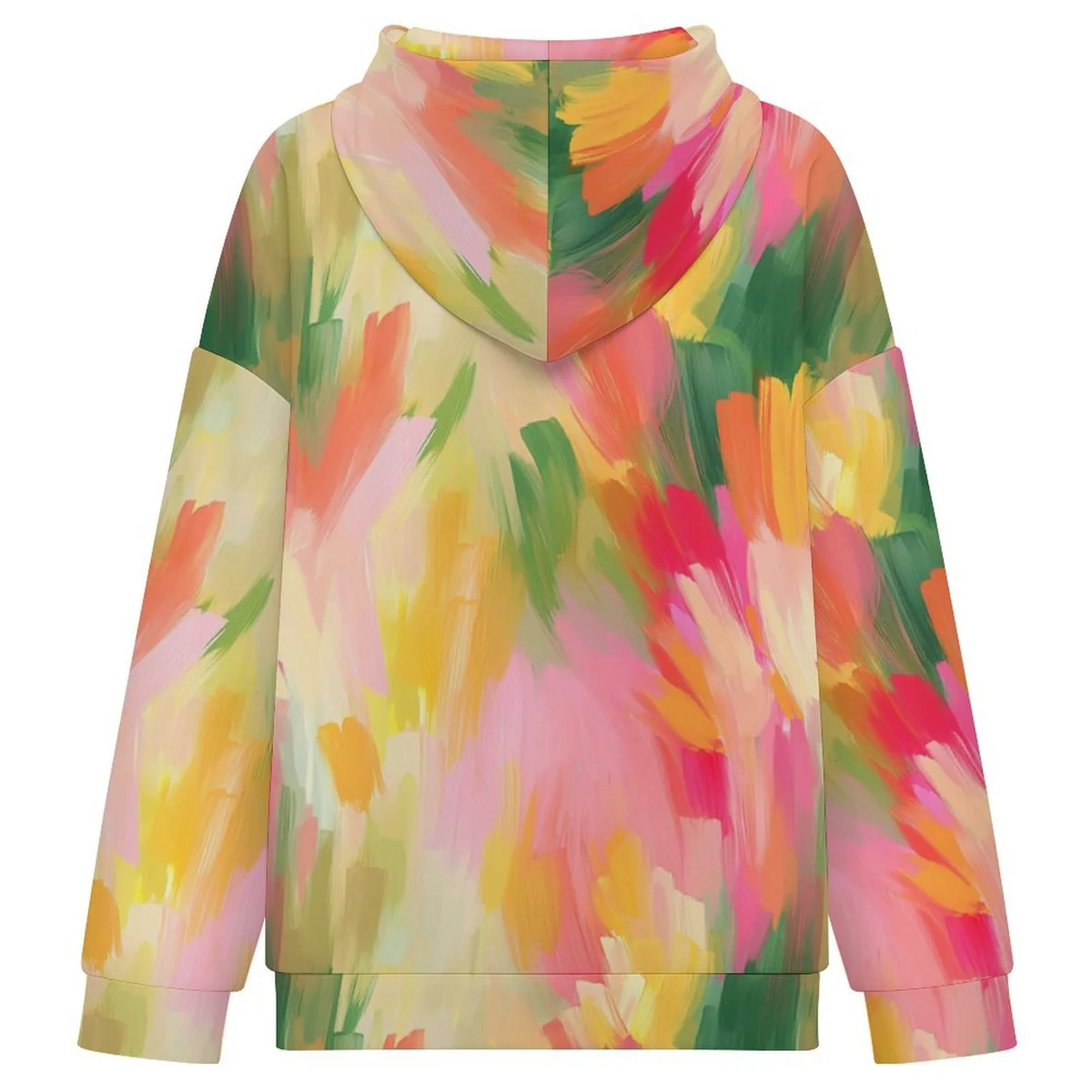 Women's Full Zip Hoodie - Painterly Petal Burst Print - view 5