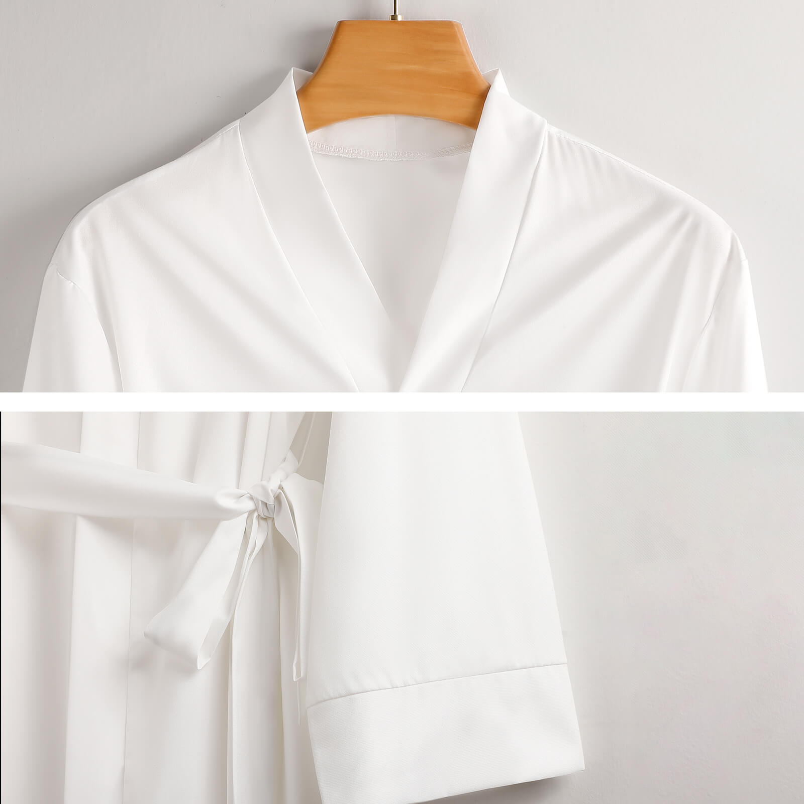 Women's Long Sleeve Belted Robe – construction detail