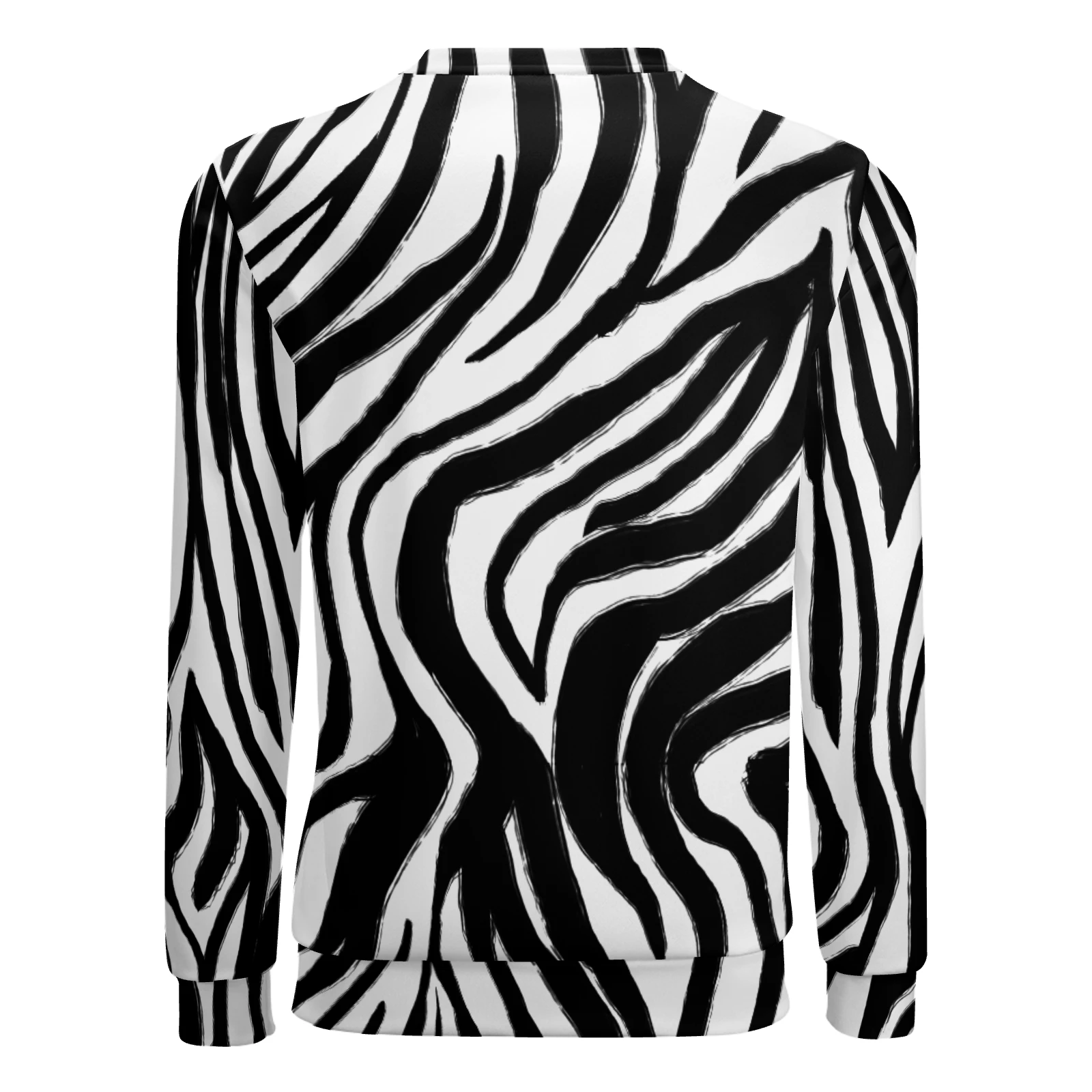 Men's Crew Neck Sweatshirt in Bold Zebra Stripes print – back view