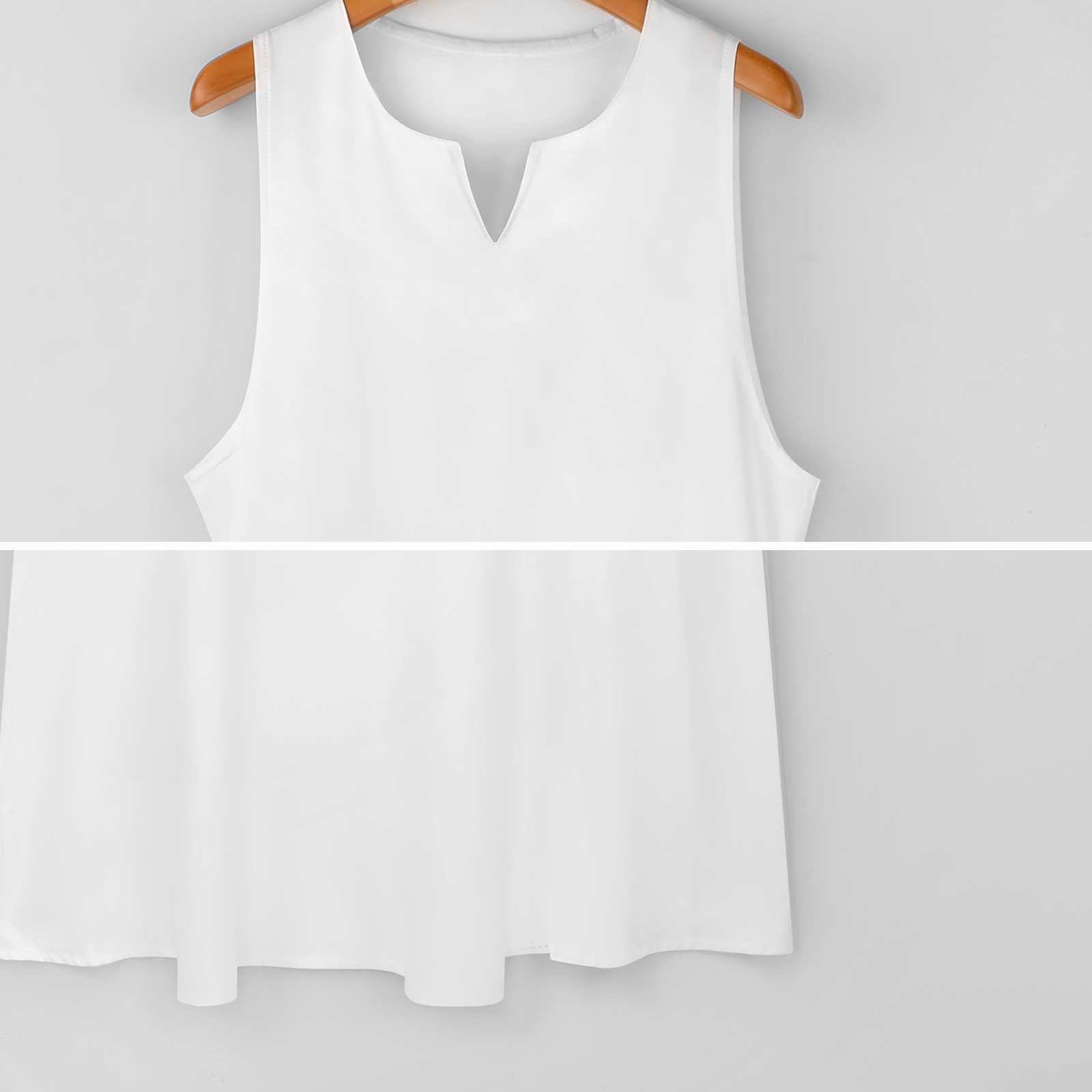 Women's Sleeveless Notched-Neck Maxi Dress – construction detail